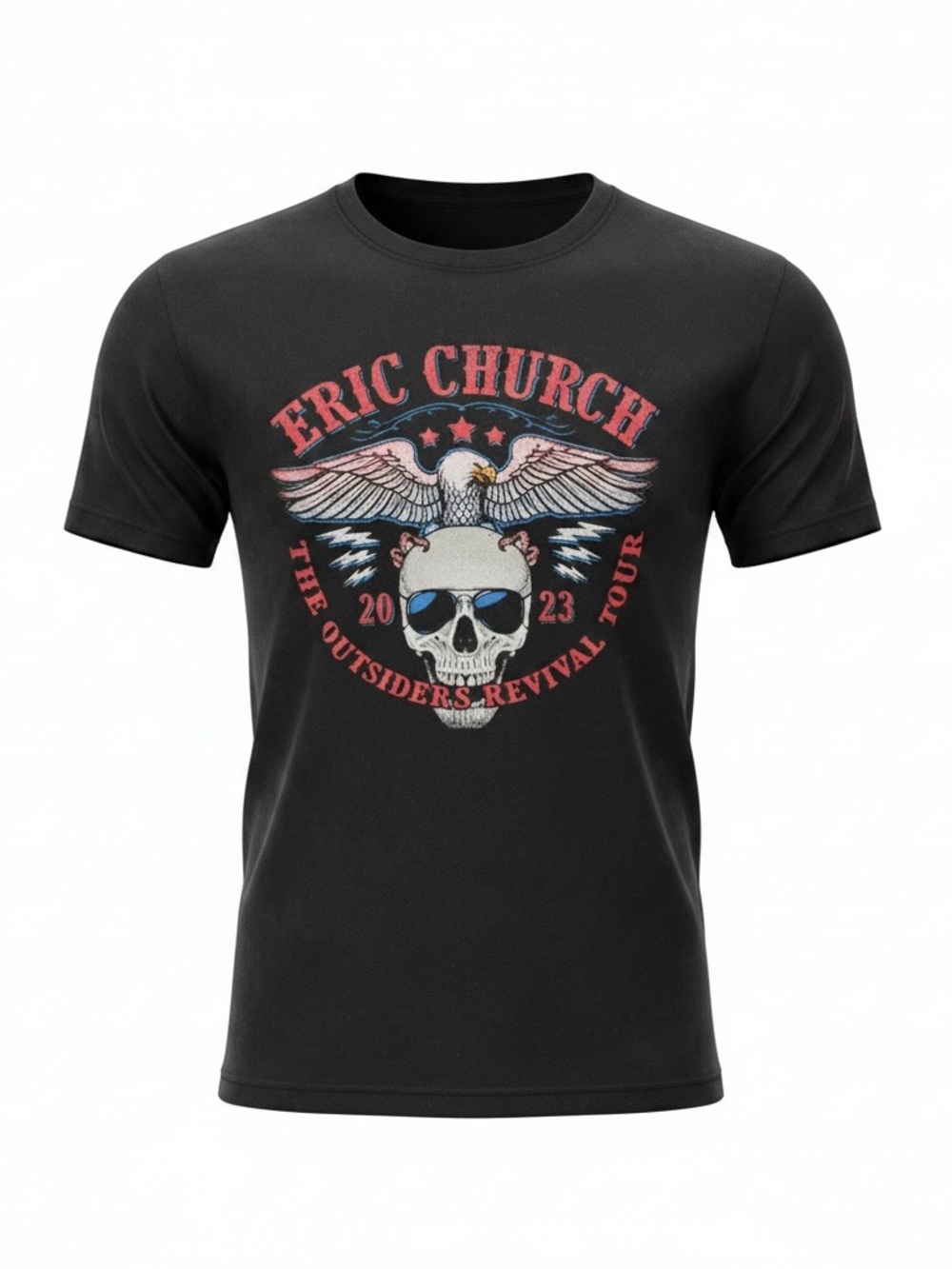 Eric Church 2023 The Outsiders Revival Tour Black Concert Tee Size XL